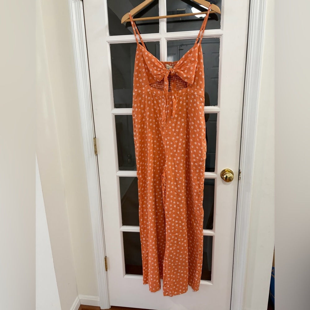 Cleobella Skylar Floral Cutout Jumpsuit in Copper - Size L - NWT - Picture 2 of 11